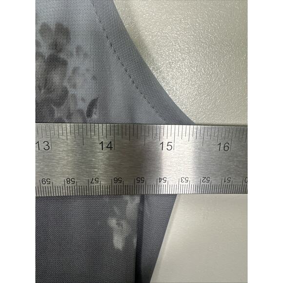 VTG Words Maxi Dress S Gray Faded Floral V Neck 90s Y2K Made In USA - Picture 5 of 7